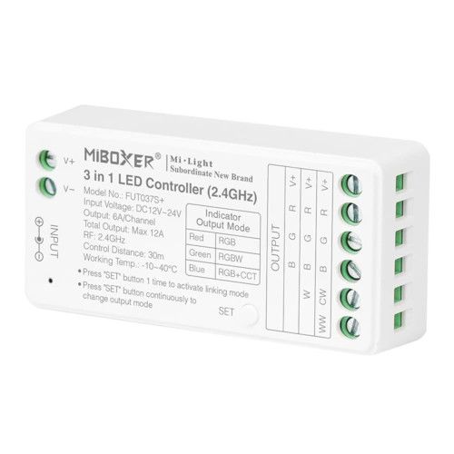 MiBoxer WiFi RGB/RGBW/RGB+CCT LED Controller - 12-24V - FUT037S+