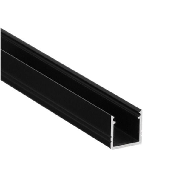 Zwart profiel (S10) voor Ledstrip 230 Volt - 12 x 12 mm - 100 cm