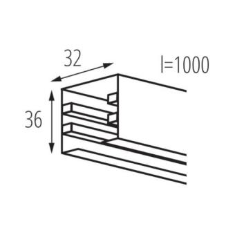 Spanningsrail Wit 100 cm - 4-aderig - 3-fase