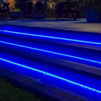 LED Strip 230 Volt -  Inkortbaar per 10 cm - Blauw - Dimbaar - IP65