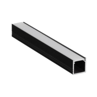 Zwart profiel (Smart 10) voor Ledstrip 230 Volt - 12 x 12 mm - 100 cm