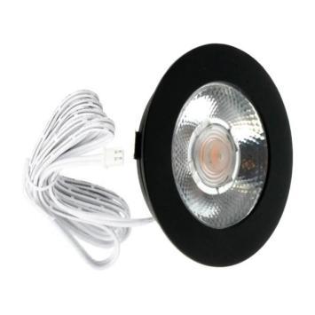 LED Meubelspot Baston Zwart 3 Watt - 12V - 2700K - Ø63x15mm - IP44