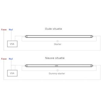 Dummystarter voor LED T8 