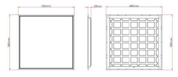 LED Paneel Backlit 60 x 60 cm - 36W - 4000K - UGR<19 - Knippervrij