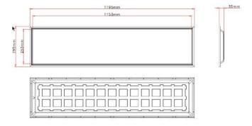 LED Paneel Backlit 120 x 30 cm - 36W - 4000K - UGR<19 - Knippervrij