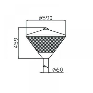 Straatlantaarn met (LED) E27 Fitting - Ø590x459mm - IK09 - IP54