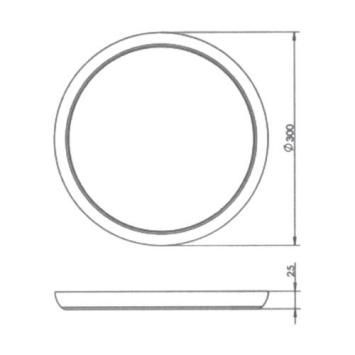 LED Downlight / Plafonnière - 3/4/5K - 18-25 Watt - Ø300 - IP44