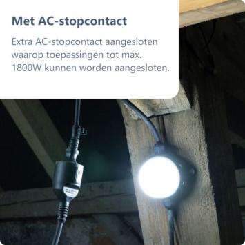 LED Werklamp 5 x 10 Watt 360° Bol - 6000 Lm - 5m kabel - 1x stopcontact