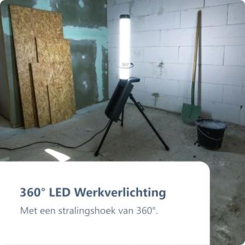 LED Werklamp Toren 60 Watt - 7000 Lm - 2m kabel - extra stopcontact