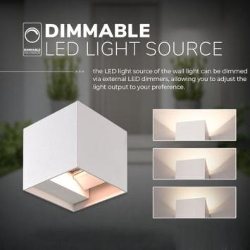 LED Wandlamp Cubo - 2700K - 6 Watt - Wit - Kubus - Dimbaar