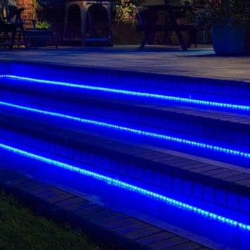 LED Strip 230 Volt -  Inkortbaar per 10 cm - Blauw - Dimbaar - IP65