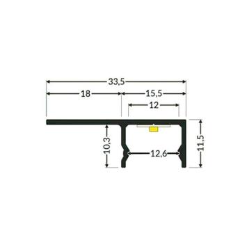 Stuc Profiel (stucvleugel) voor LED Strip 230V - Uni-Tile 180 Plus - 33,5x11,5mm - 1 meter