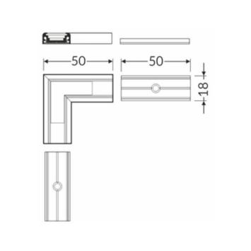 Hoekconnector Zwart voor Surface 10 Ledstrip profielen