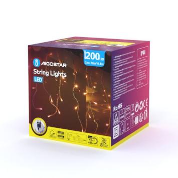 LED Kerstverlichting IJspegels - 10 meter - 200 Leds - 50 strengen (40 cm) - Warm Wit 2700K - IP44