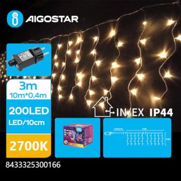 LED Kerstverlichting IJspegels - 10 meter - 200 Leds - 50 strengen (40 cm) - Warm Wit 2700K - IP44