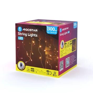 LED Kerstverlichting IJspegels - 15 meter - 300 Leds - 75 strengen (40 cm) - Warm Wit 2700K - IP44 - kopie