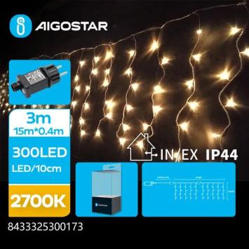 LED Kerstverlichting IJspegels - 15 meter - 300 Leds - 75 strengen (40 cm) - Warm Wit 2700K - IP44 - kopie